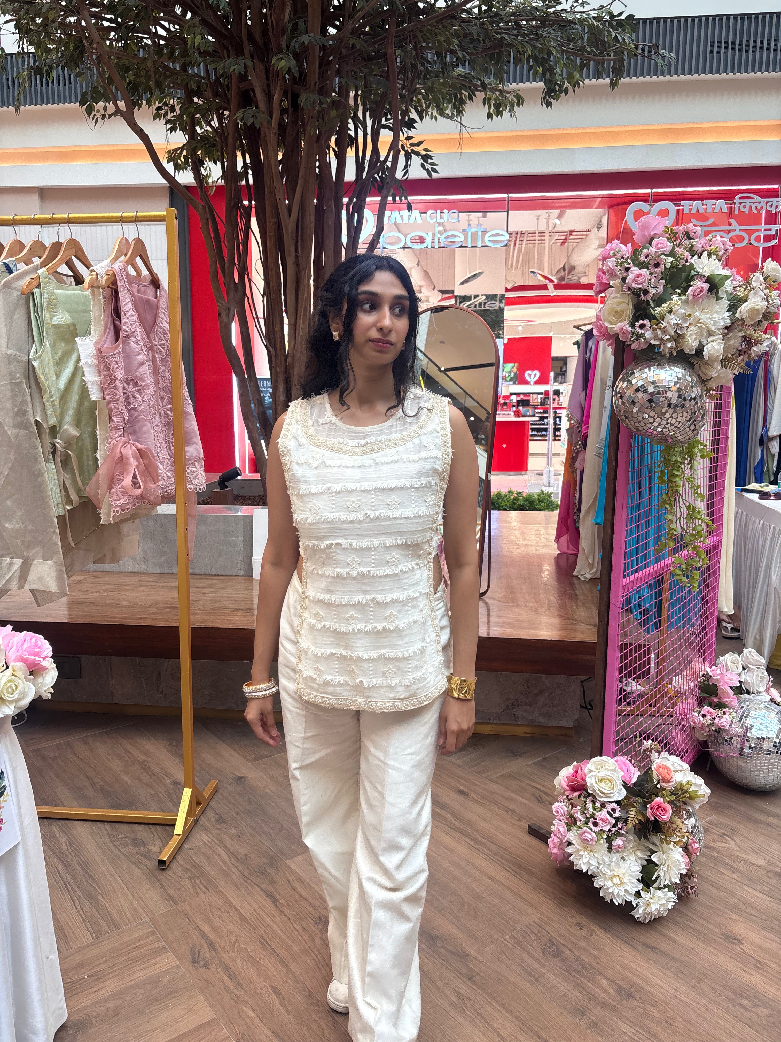 Ivory Pearl Chanderi Co-ord Set