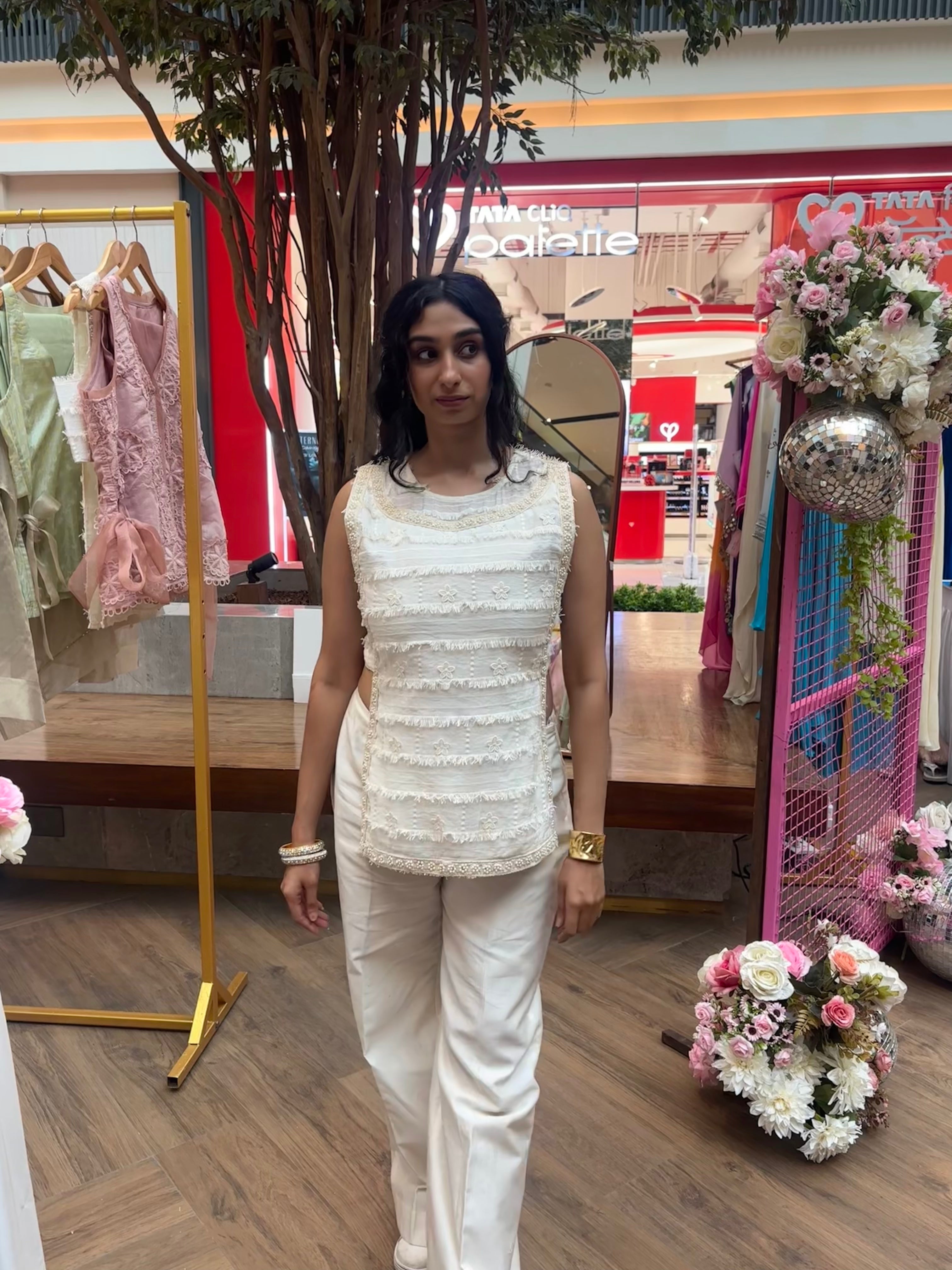 Ivory Pearl Chanderi Co-ord Set