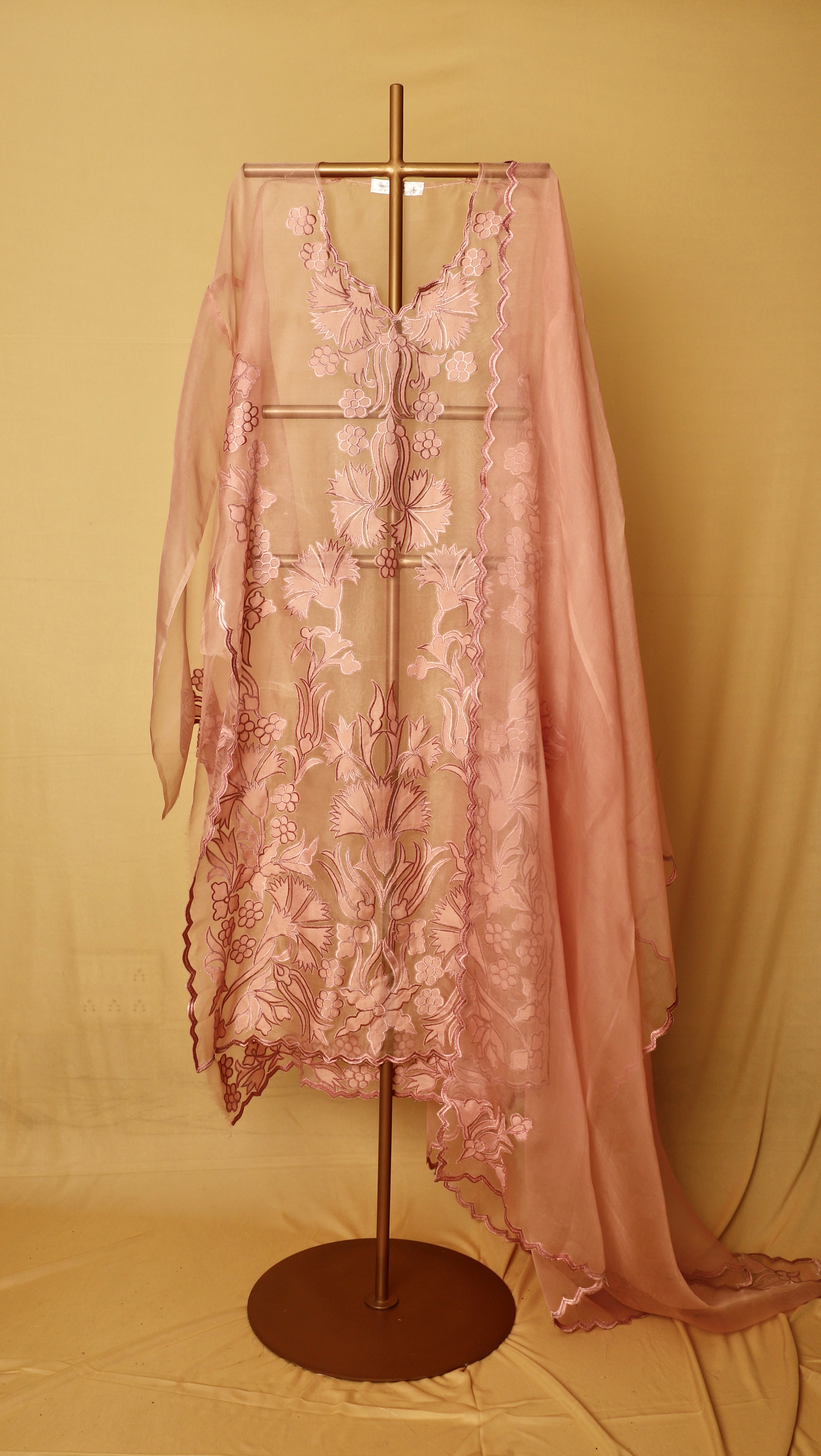 Blush Pink Floral Applique Suit Set