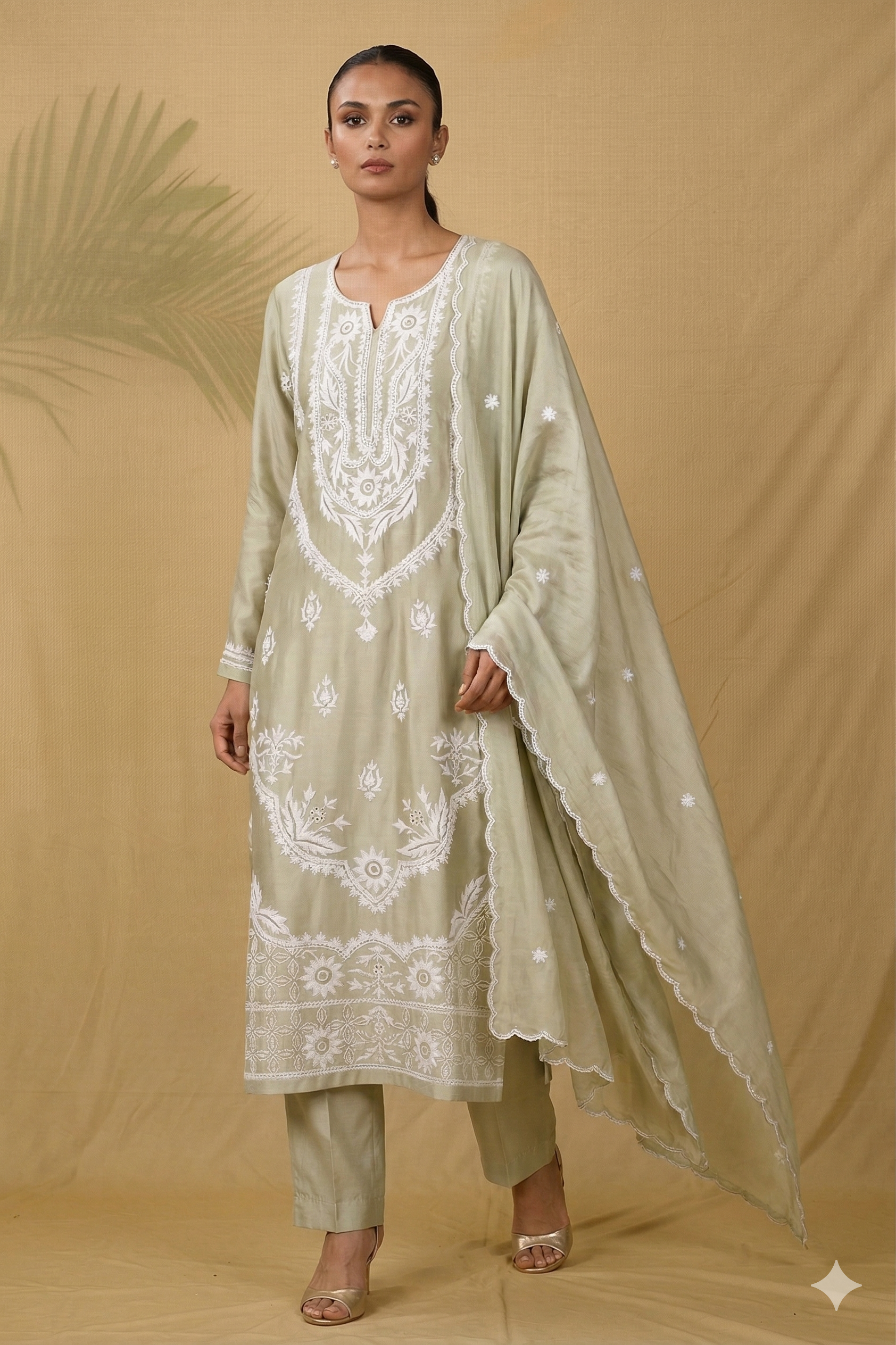 Olive Gold Ari Work Silk Tissue Set