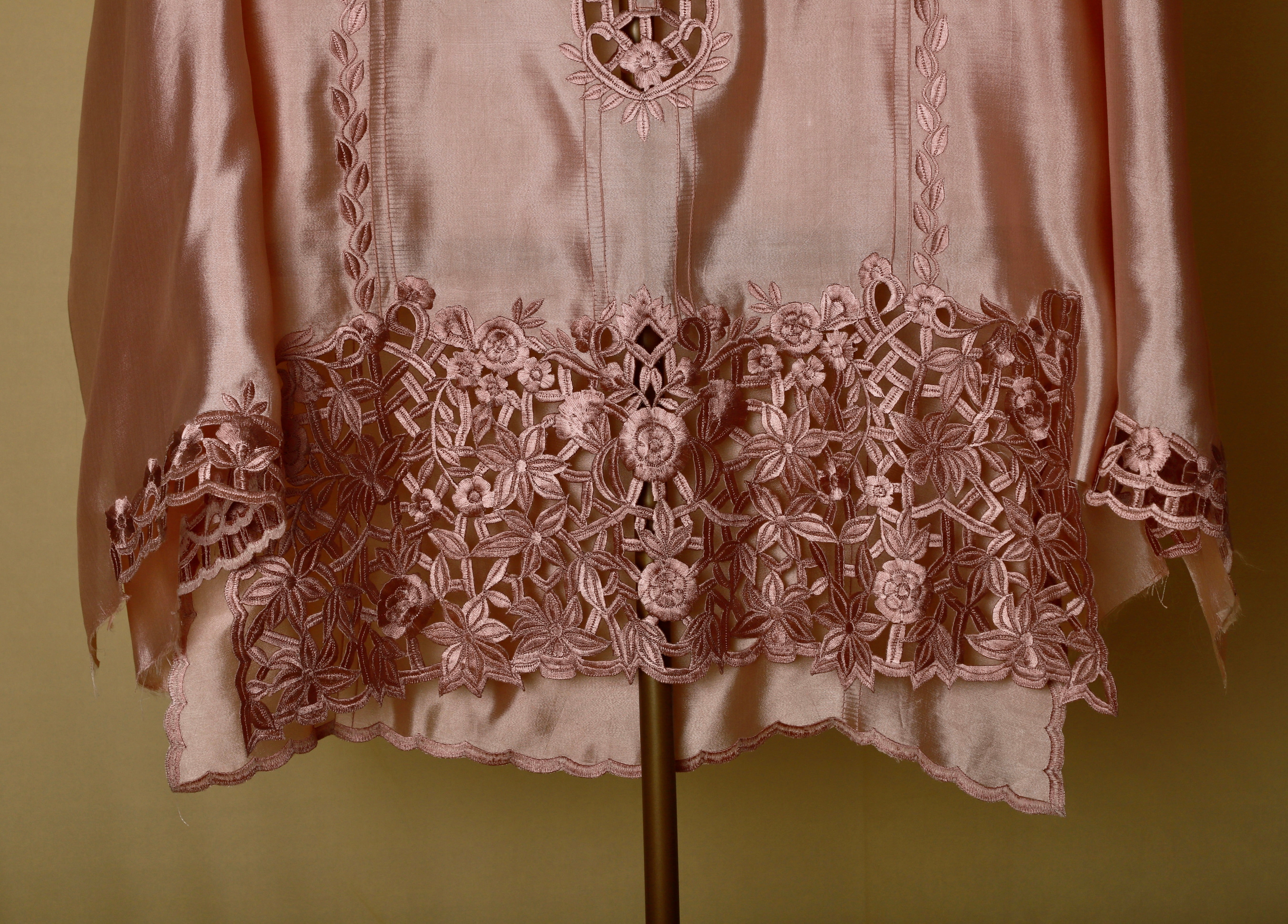 Vintage Rose Cutwork Co-ord Set (Semi-Stitched)