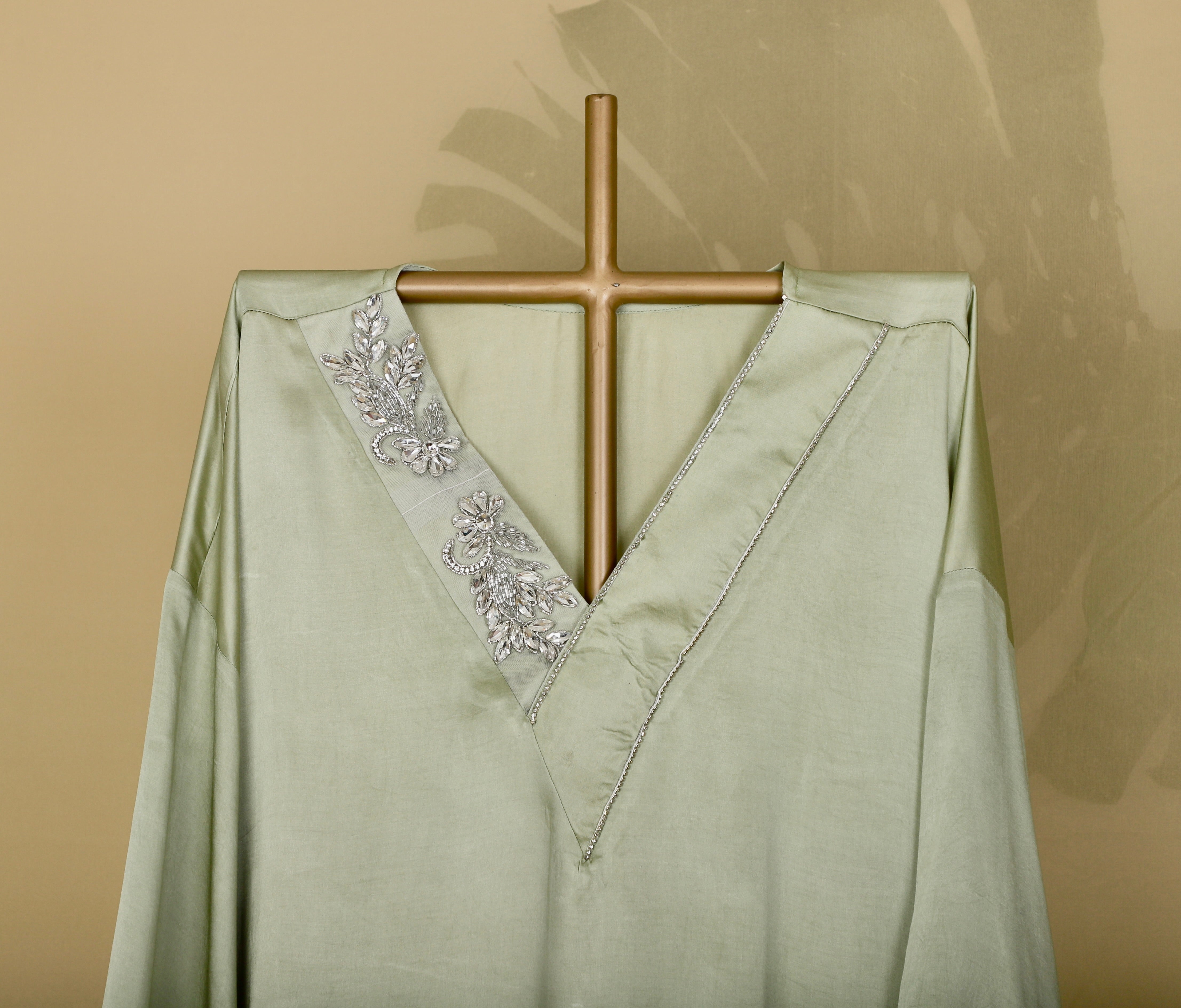 Pista Green Rhinestone embellished Co-ord Set