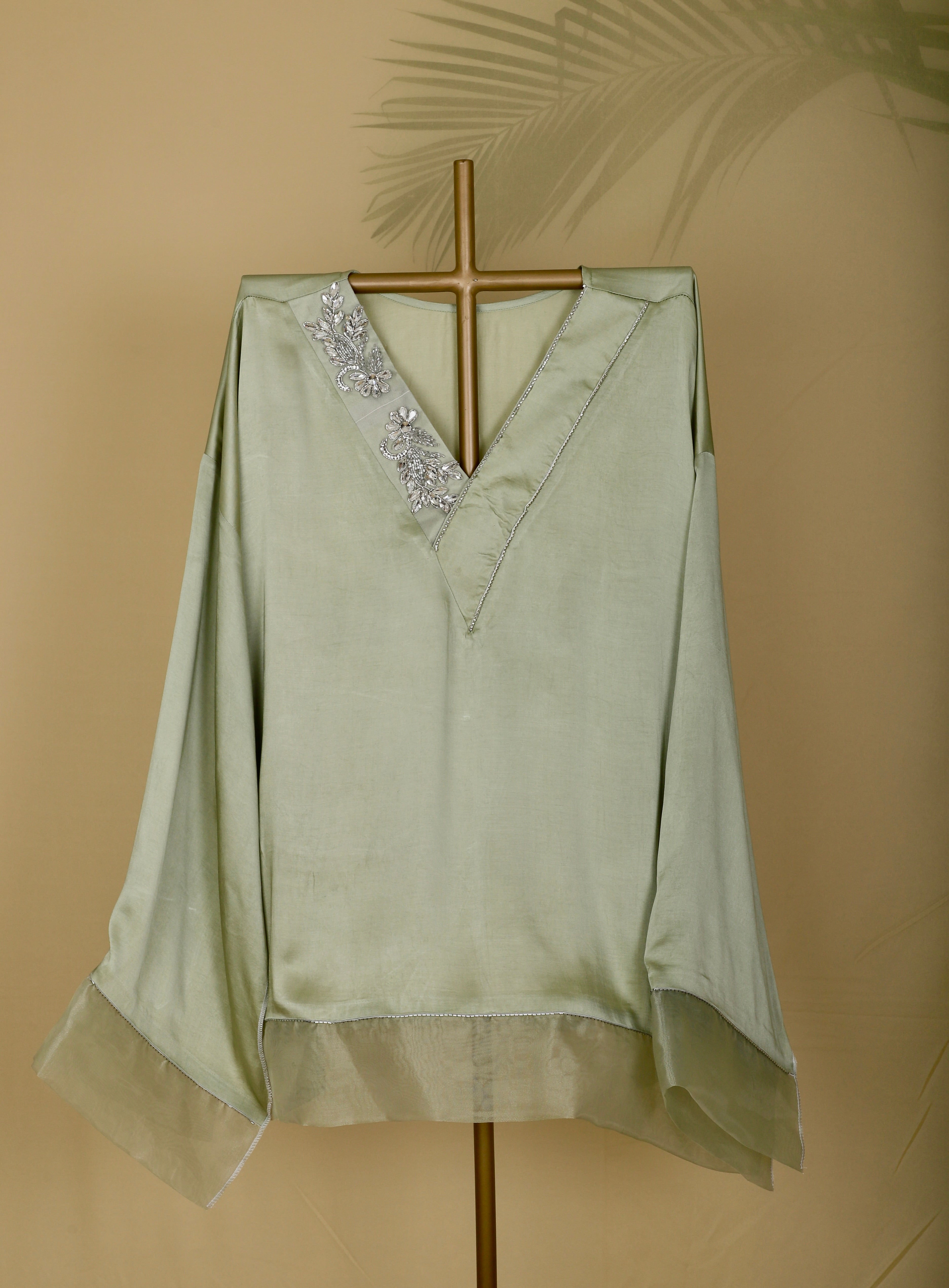 Pista Green Rhinestone embellished Co-ord Set